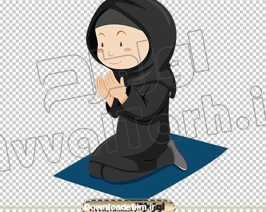 تصویر کارتونی خانم در حال دعا کردن :: اول طرح