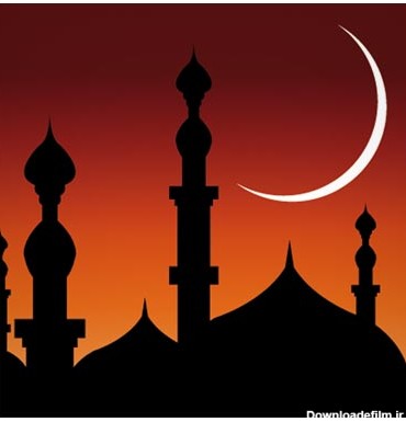 وکتور مسجد و ماه (پس زمینه ماه مبارک رمضان)(abstract Mosque vector background)