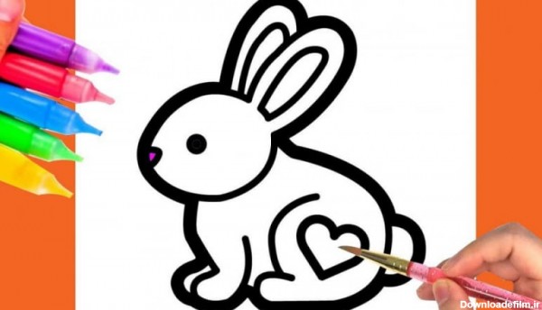 آموزش نقاشی به کودکان - نقاشی خرگوش کوچولو