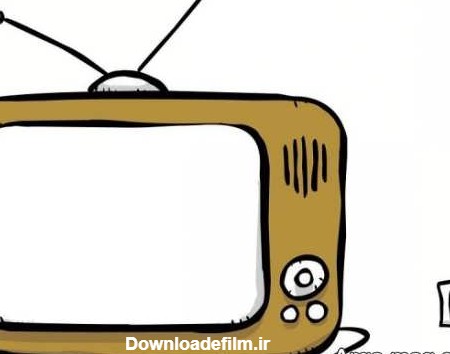 نقاشی تلویزیون با طرح ها و رنگ آمیزی های کودکانه