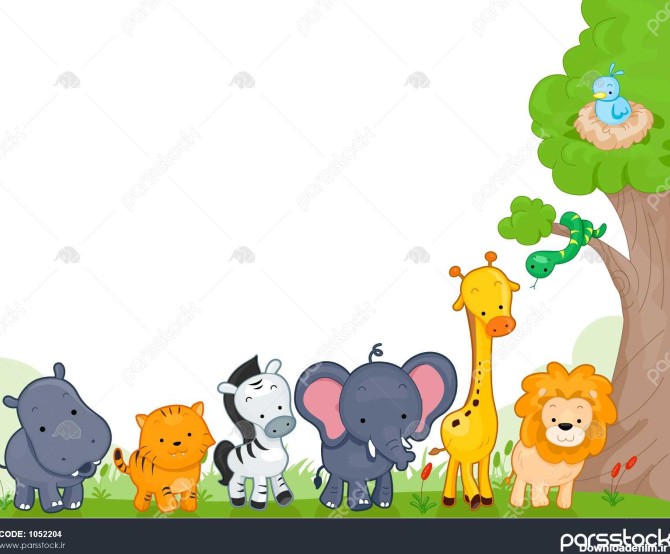 تصویری از حیوانات مختلف جنگل برای پس زمینه 1052204