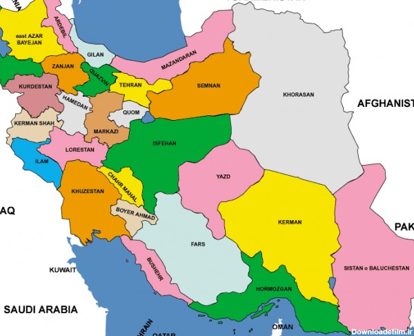 عکس نقشه ایران به انگلیسی - عکس نودی