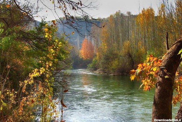 طبیعت بکر پاییزی در کنار زاینده رود/خروش رودخانه دردامان رنگ ...