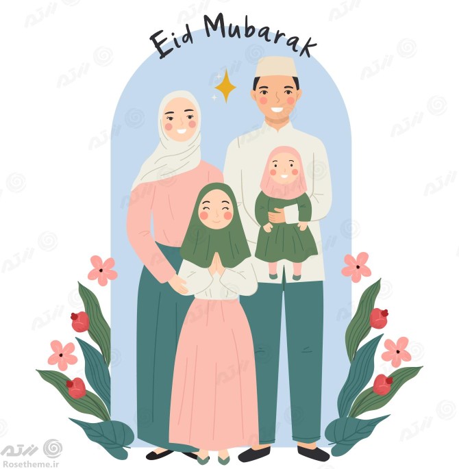 وکتور رایگان لایه باز EPS کارتونی ویژه عید فطر و ماه مبارک رمضان ...