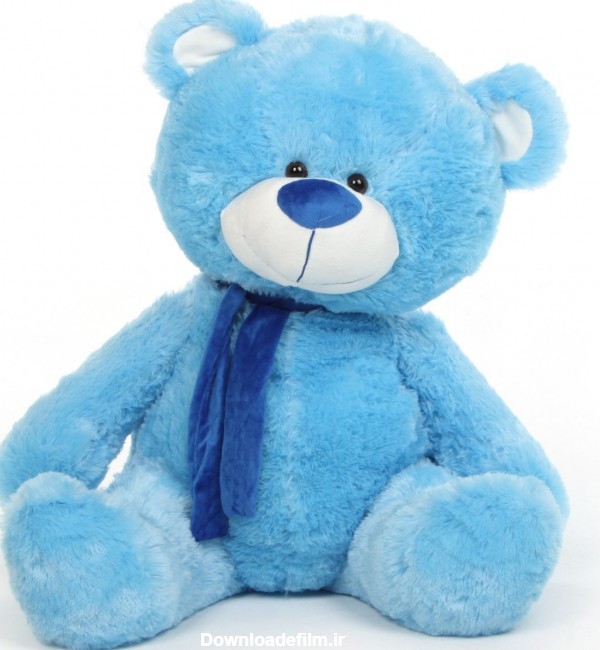 عکی عروسک خرس تدی آبی رنگ بزرگ