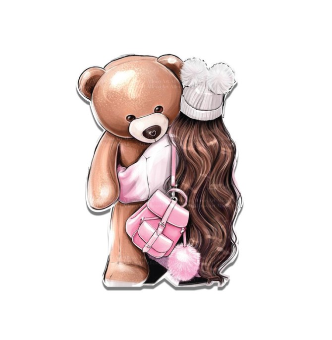 قیمت و خرید تاپر تزیین کیک مدل دختر و خرس عروسکی