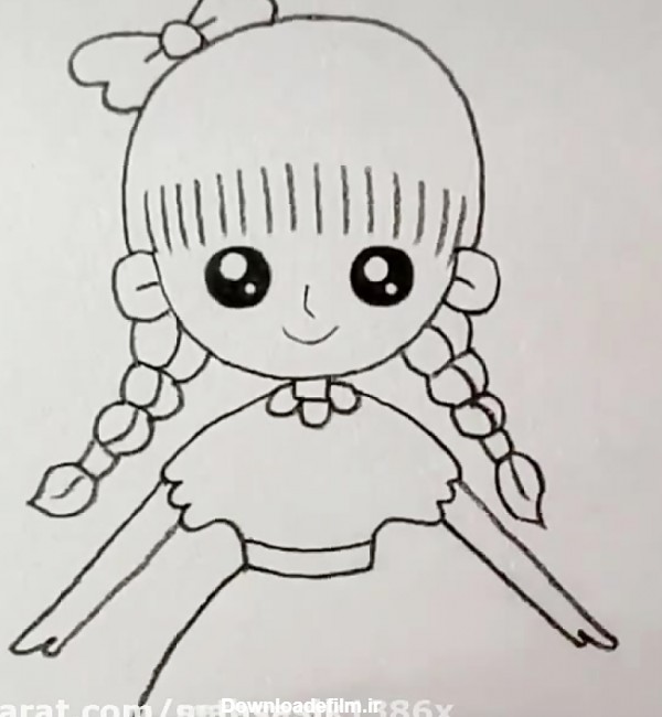 عکس نقاشی دختر زیبا کودکانه