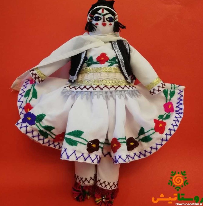 عروسک بومی دست ساز کرمانجی گلنار بزرگ - روستاتیش