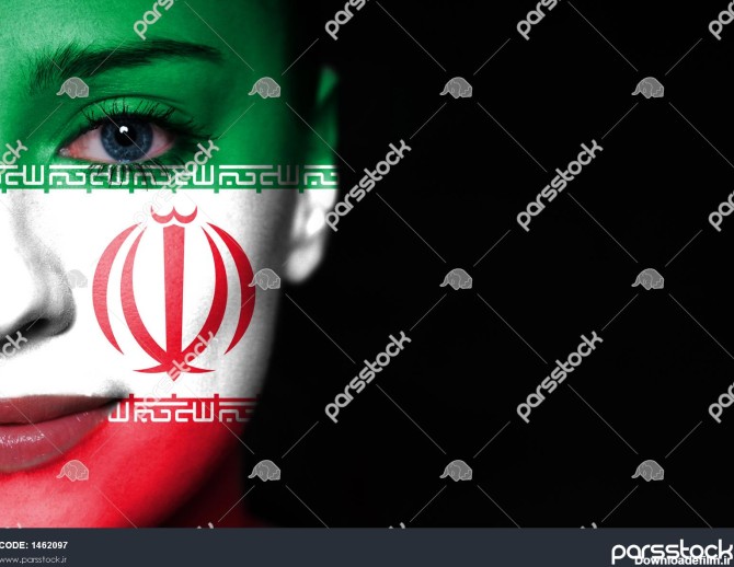 عکس پرچم ایران روی صورت