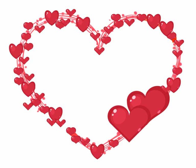 طرح کلیپ آرت قلب قرمز عاشقانه
