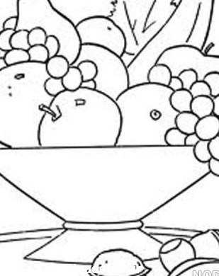 نقاشی ساده از ظرف میوه - عکس نودی