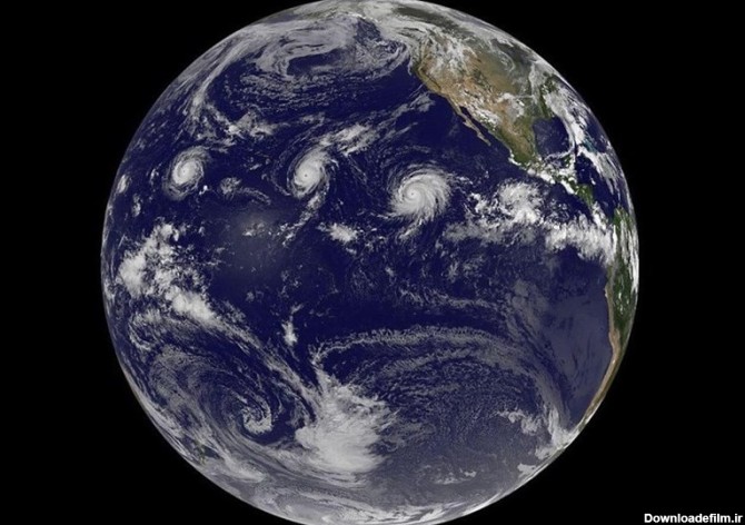 تصاویر ماهواره ای از 3 طوفان همزمان بر فراز اقیانوس آرام - تسنیم