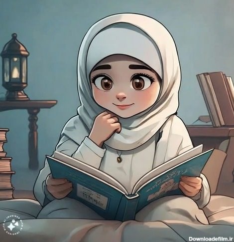 عکس پروفایل دختر با حجاب در حال کتاب خواندن - دفتر انشا
