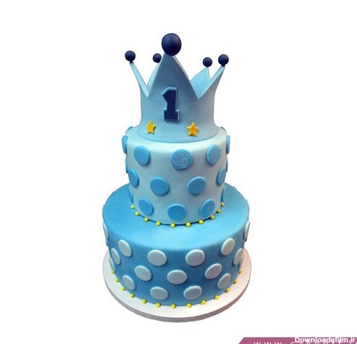 کیک تولد بچگانه - کیک تولد یکسالگی تاج شاهزاده | کیک آف