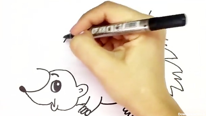 آموزش زیبای نقاشی کودکانه - نقاشی جوجه تیغی