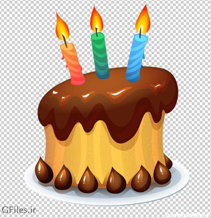 فایل دوربری شده کیک و شمع تولد