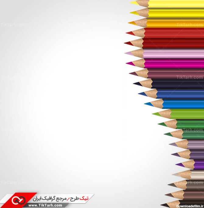 طرح لایه باز کلیپ آرت مداد رنگی | تیک طرح مرجع گرافیک ایران