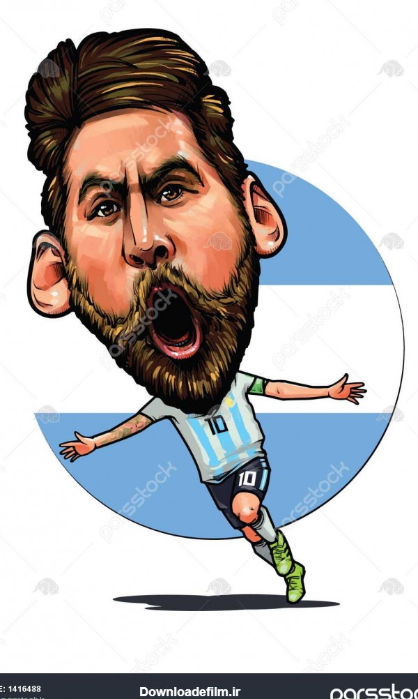 لیونل مسی یک فوتبالیست حرفه ای آرژانتین تصویر برداری کارتونی 29 ...
