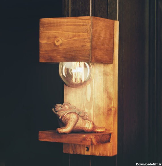 چراغ دیواری چوبی مدل ماهور