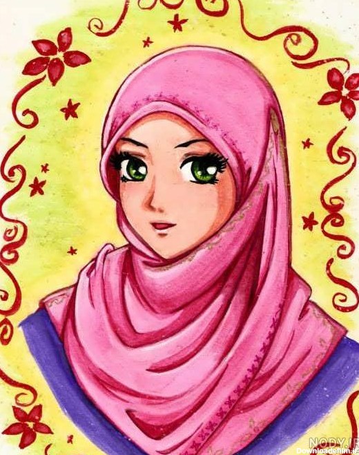 عکس نقاشی دخترونه حجاب