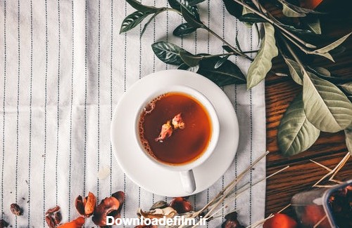 عکس یک فنجان چای داغ و آتیشی | عکس پروفایل چای خوردن دونفره عاشقانه