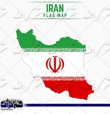 وکتور نقشه ایران به رنگ پرچم - eps نقشه ایران به رنگ پرچم- سنتر گراف