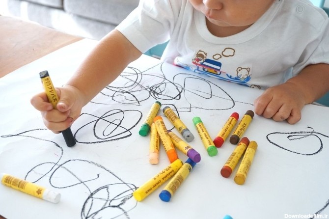 آموزش نقاشی با مداد شمعی برای کودکان به صورت ساده