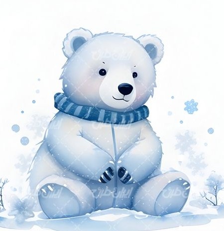 تصویر با کیفیت نقاشی خرس و نقاشی زمستان و نقاشی آبرنگ ...