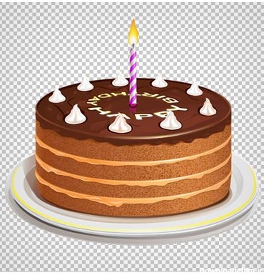 دانلود فایل کیک تولد شکلاتی یک سالگی بصورت ترانسپرنت و بدون بکگرند