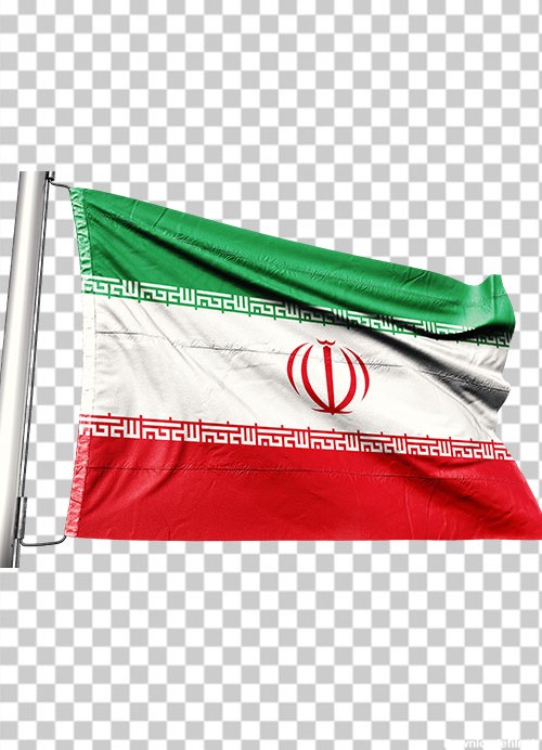 تصویر پرچم ایران بر روی میله PNG