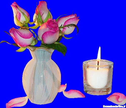شکلک های متحرک گل و شمع, عکس های متحرک گل و شمع, تصاویر متحرک گل و شمع