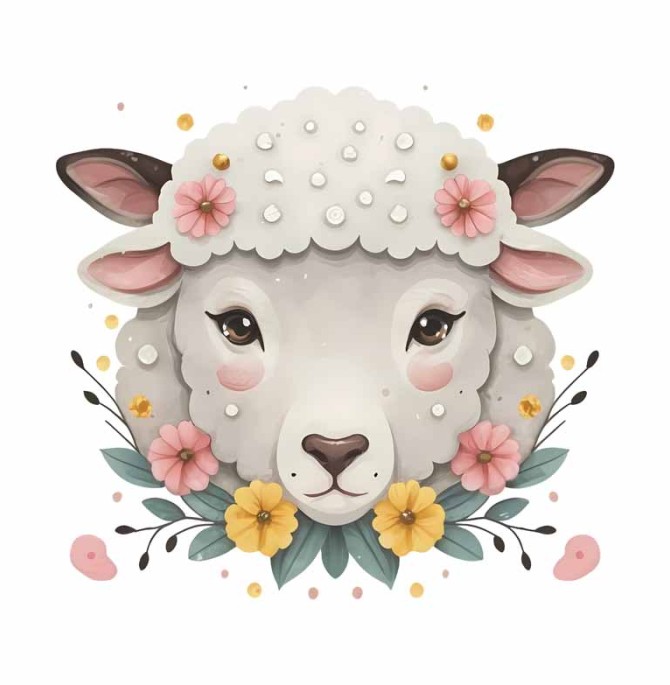 دانلود طرح گوسفند با گل