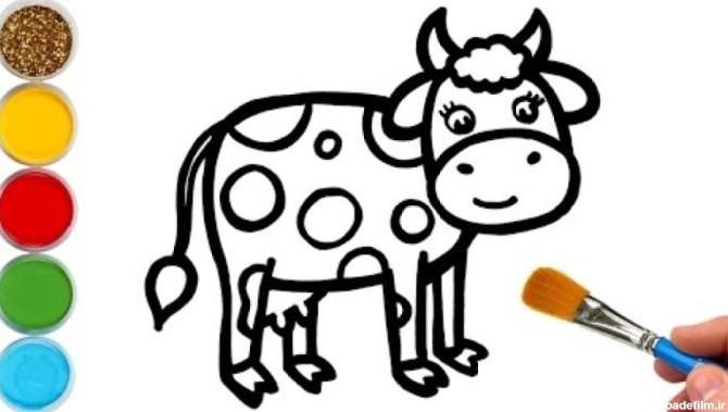 آموزش نقاشی کودکانه _ نقاشی گاو برای کودکان