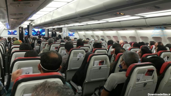 عکس| نحوه جلوگیری از شیوع کرونا در پرواز داخلی ایران‌ایرتور