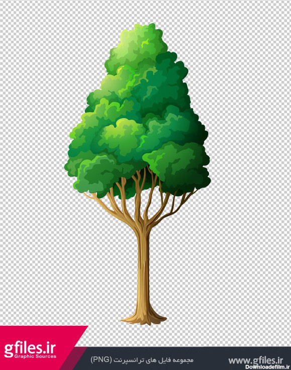 دانلود فایل دوربری شده و بدون پس زمینه درخت بلند کارتونی سبز با ...