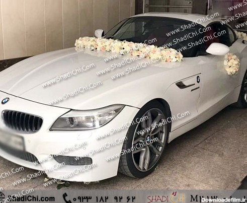 گل آرایی جدید ماشین عروس با گل رز