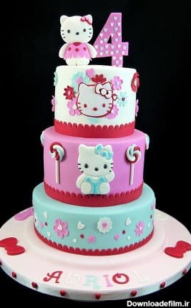 کیک تم تولد کیتی - فروشگاه جشن ما