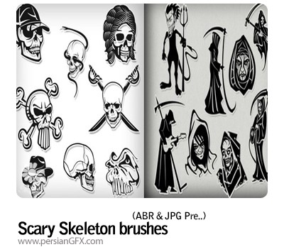 مجموعه براش اسکلت های ترسناک - Scary Skeleton