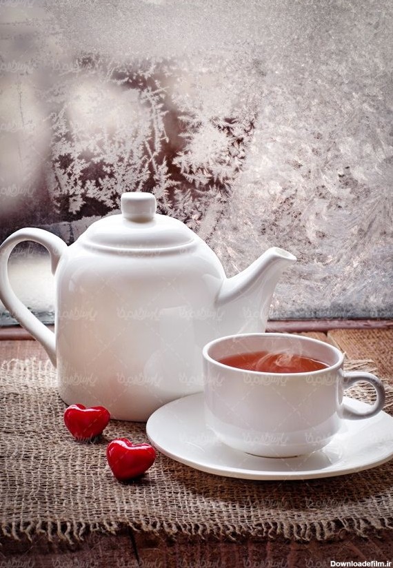 فنجان چای کافی شاپ قوری چینی سفید - ایران طرح