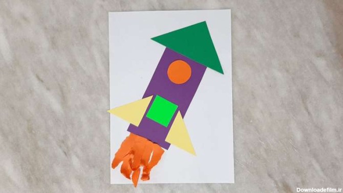 ساخت یک موشک آتشین با کاغذ و اشکال هندسی | کافه کودک
