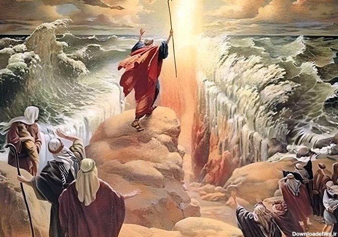 داستان عصای حضرت موسی در دریا و شکافته شدن دریا | حضرت موسی ...