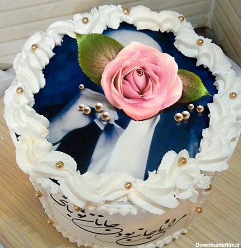 کیک تولد مردانه با چاپ نستعلیق