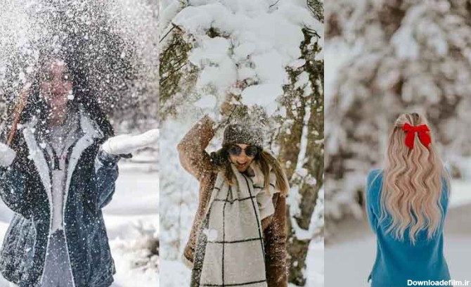 عکس دختر در برف برای پروفایل 2024؛ بدون متن بسیار زیبا و کاملاً فیک طبیعی!