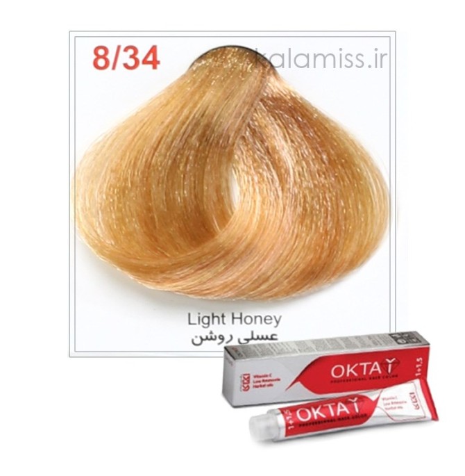 رنگ مو اکتای سری HONEY ( عسلی) مدل عسلی روشن ۸/۳۴ | oktay hair ...