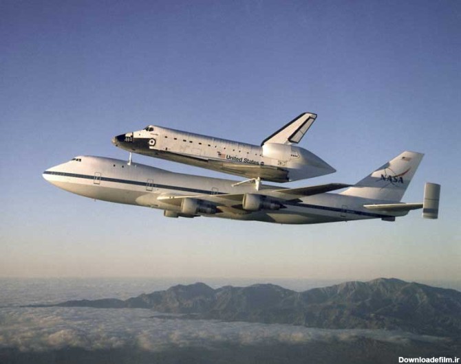 دانلود عکس حمل شاتل فضایی توسط هواپیمای بوئینگ
