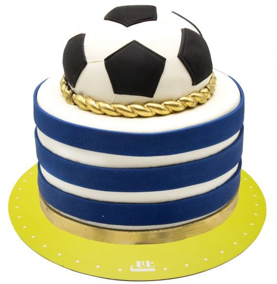 کیک تولد پسرانه توپ فوتبال آبی (BB303) | قنادی ناتلی