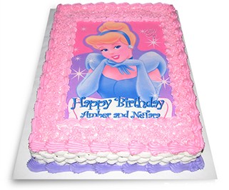 سفارش کیک تولد دخترانه - کیک چاپی سیندرلا | کیک آف