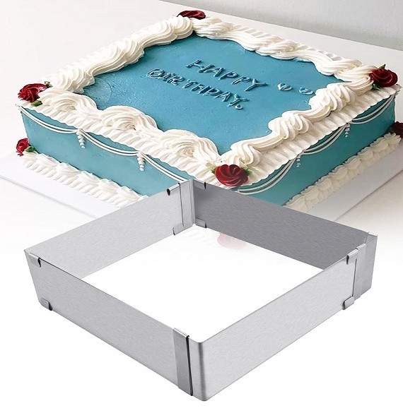 قیمت مشخصات خرید قالب کیک مدل رینگ متحرک مربع سایز 16-30 - لوازم ...