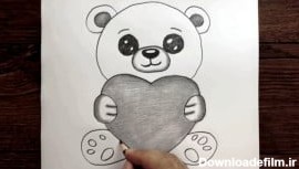 چگونه با مداد خرس عروسکی زیبا بکشیم - چگونه نقاشی آسان خرس عروسکی بکشیم