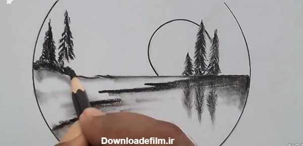 نقاشی ساده با مداد سیاه - عکس نودی